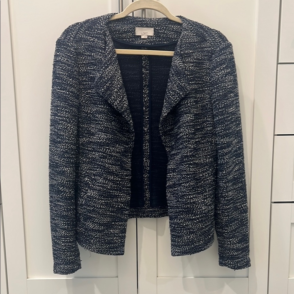 LOFT Tweed Drape front Jacket